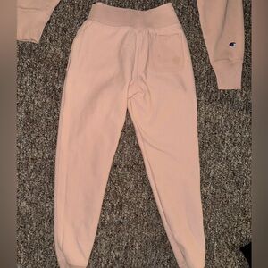 Champion pink and white tracksuit - cropped sweatshirt and joggers
